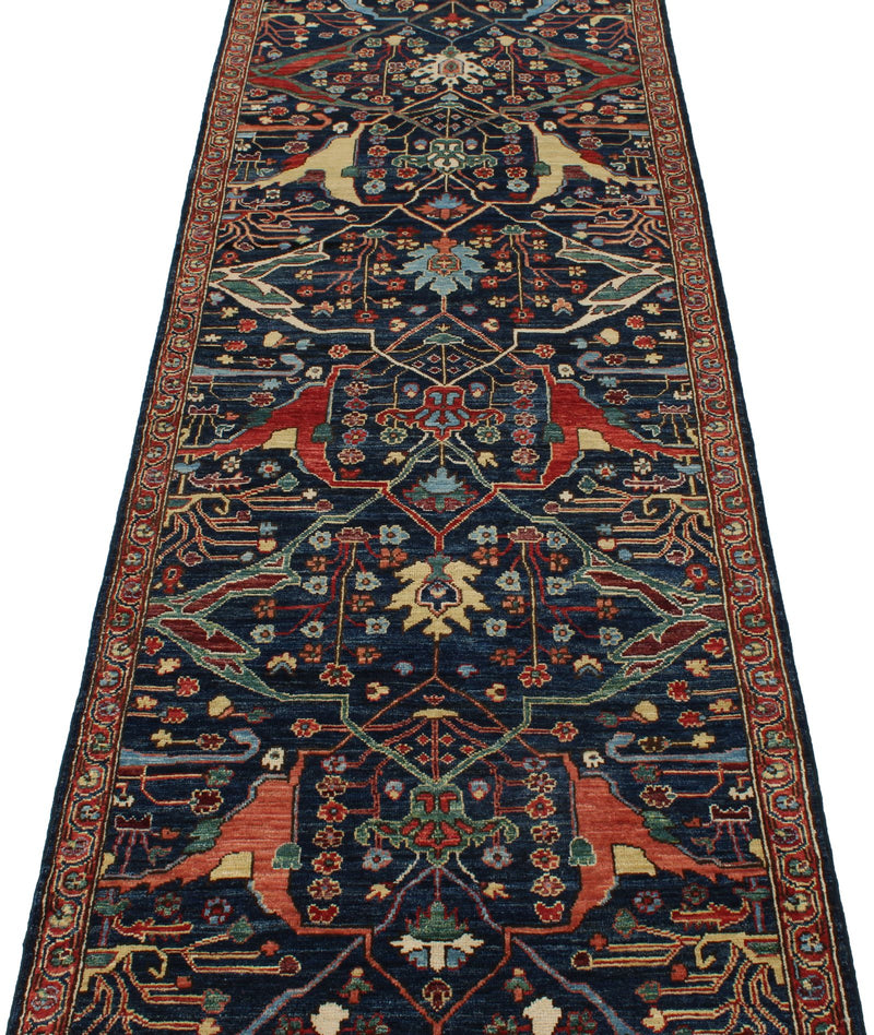 3x12 Navy and Red Traditional Runner