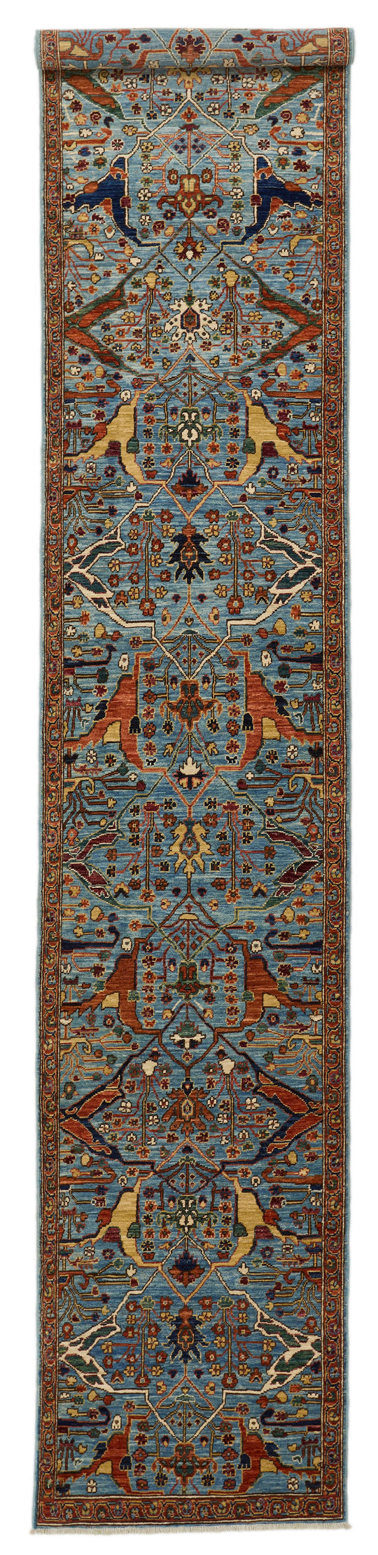 3x15 Blue and Multicolor Traditional Runner