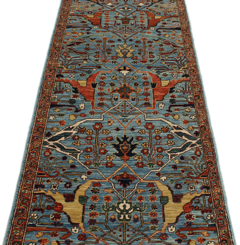 3x15 Blue and Multicolor Traditional Runner