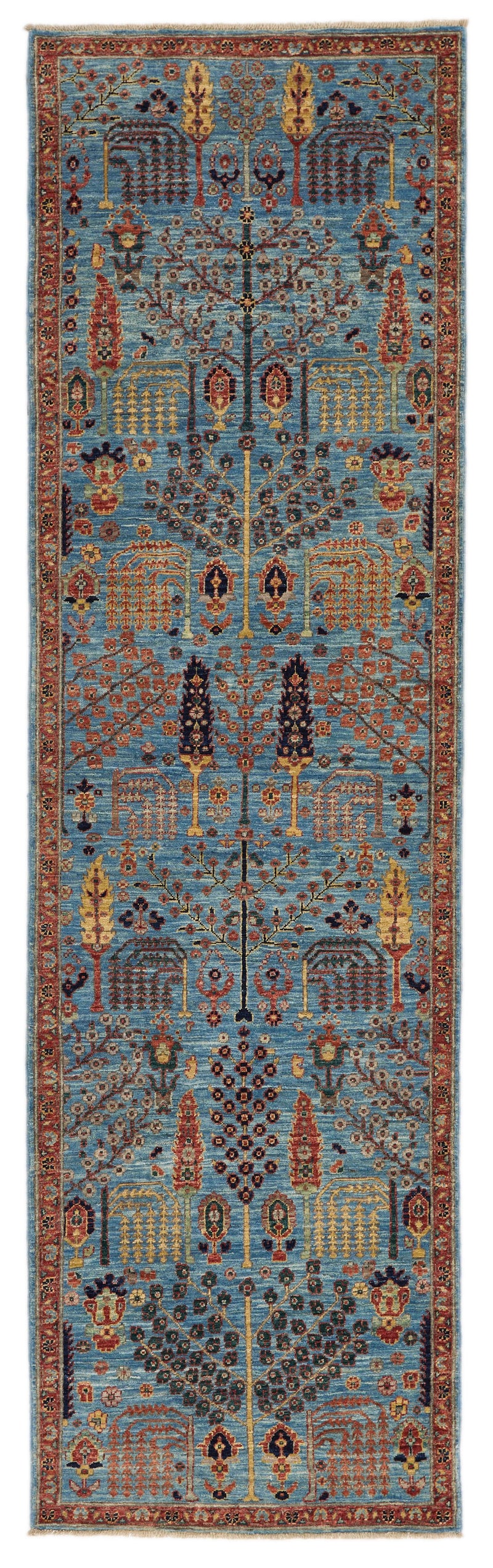 3x10 Blue and Multicolor Traditional Runner