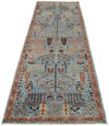 3x10 Blue and Multicolor Traditional Runner
