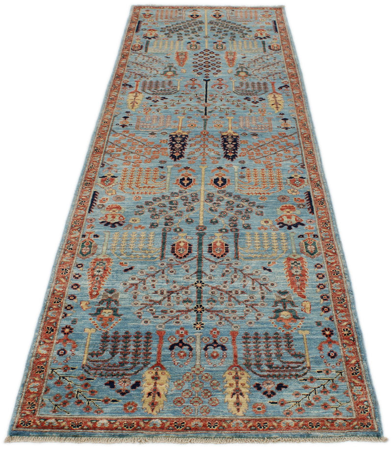 3x10 Blue and Multicolor Traditional Runner