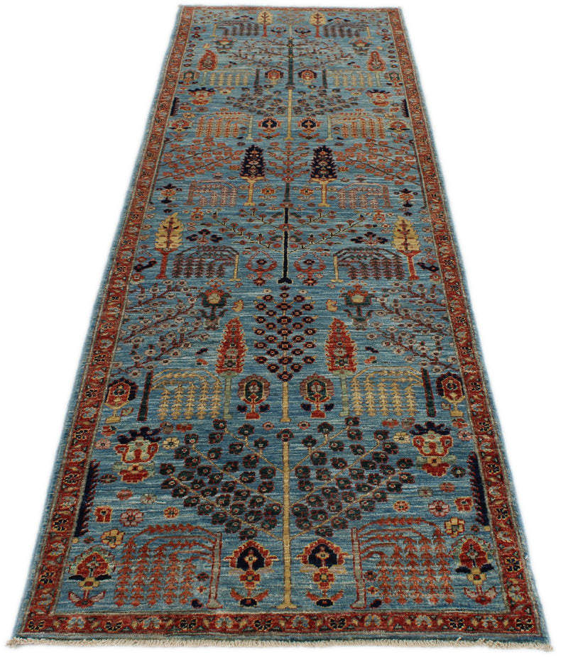 3x10 Blue and Multicolor Traditional Runner