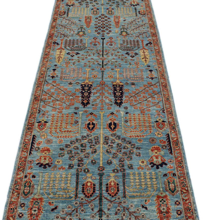 3x10 Blue and Multicolor Traditional Runner