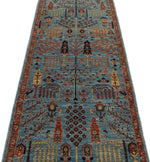 3x10 Blue and Multicolor Traditional Runner