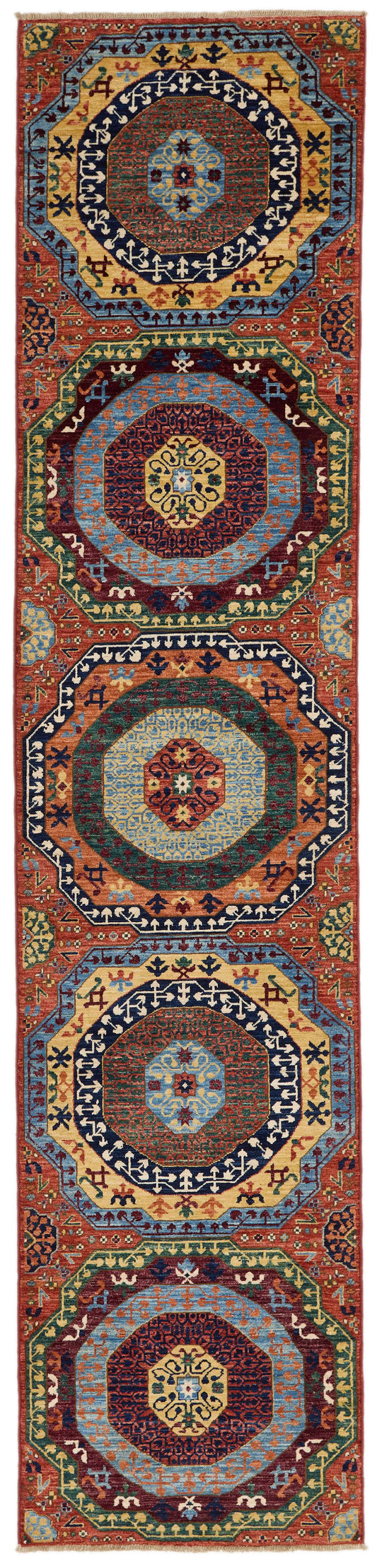 3x12 Rust and Multicolor Traditional Runner