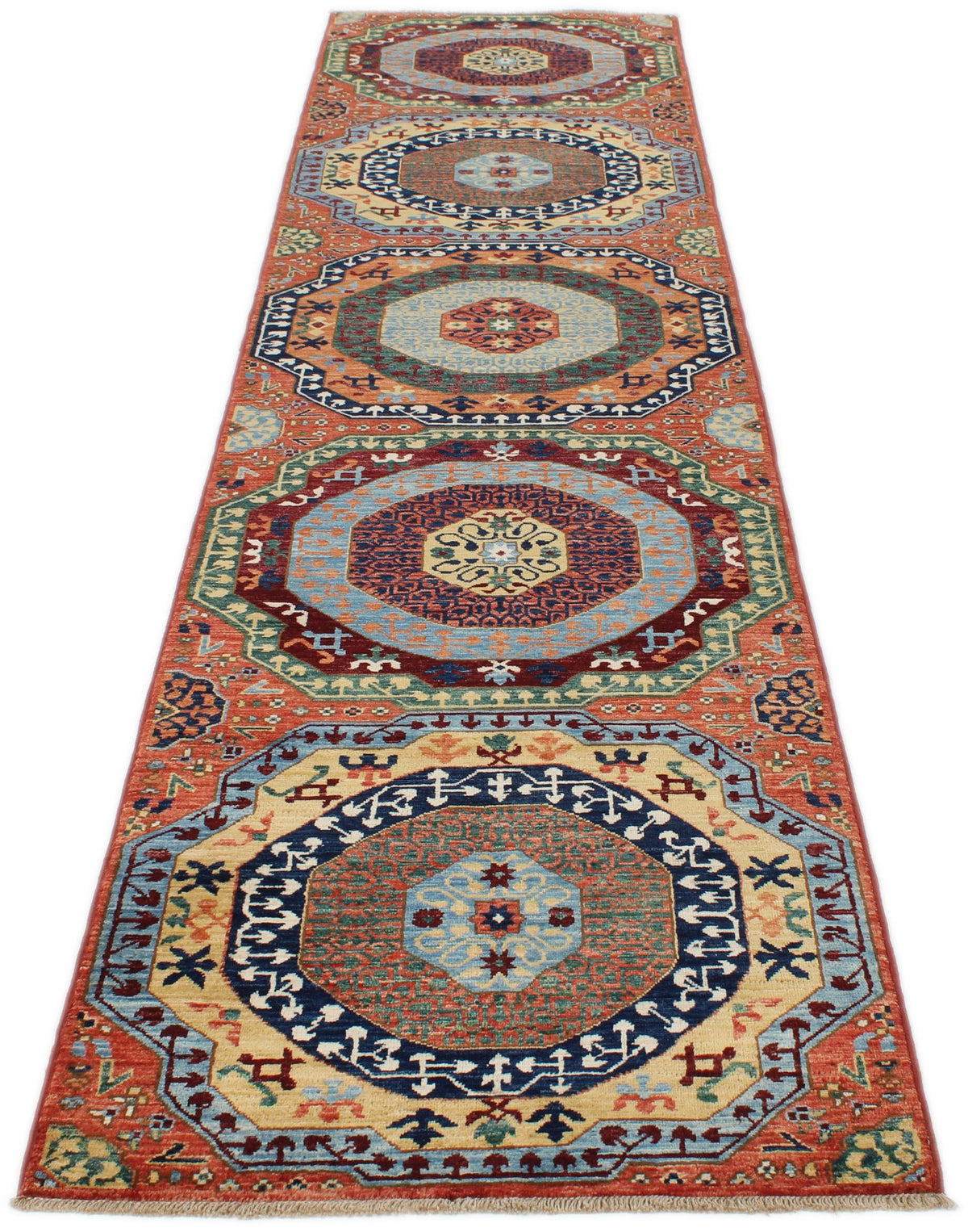3x12 Rust and Multicolor Traditional Runner