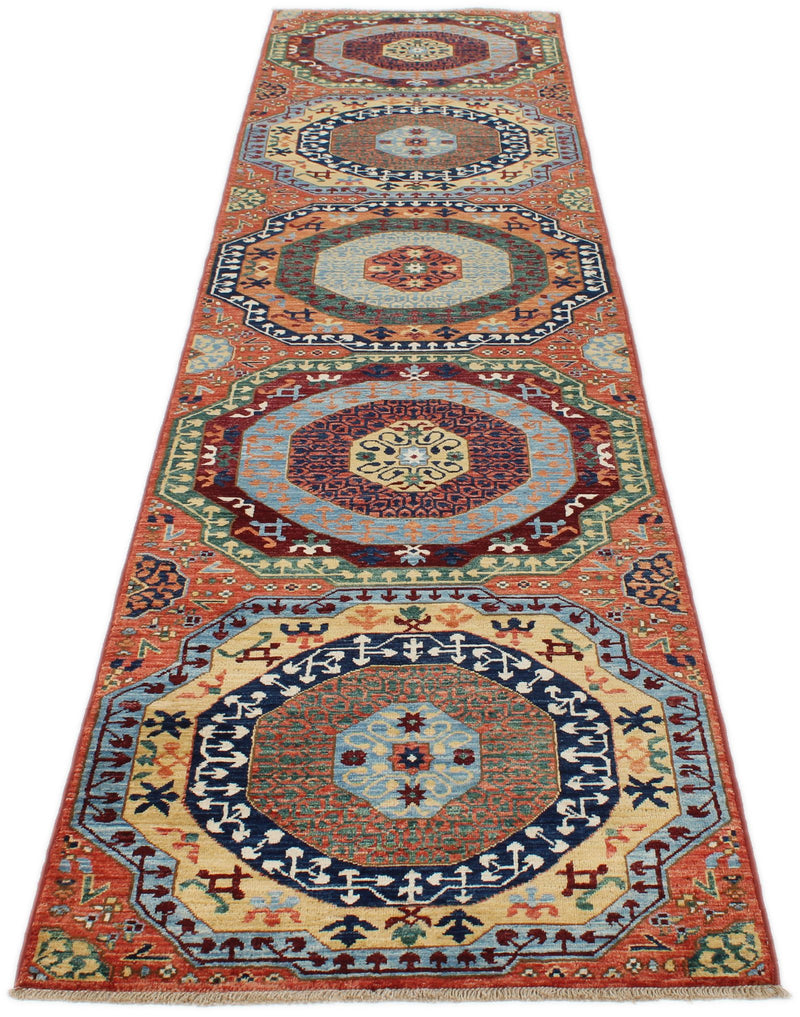 3x12 Rust and Multicolor Traditional Runner