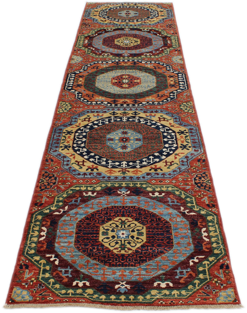 3x12 Rust and Multicolor Traditional Runner