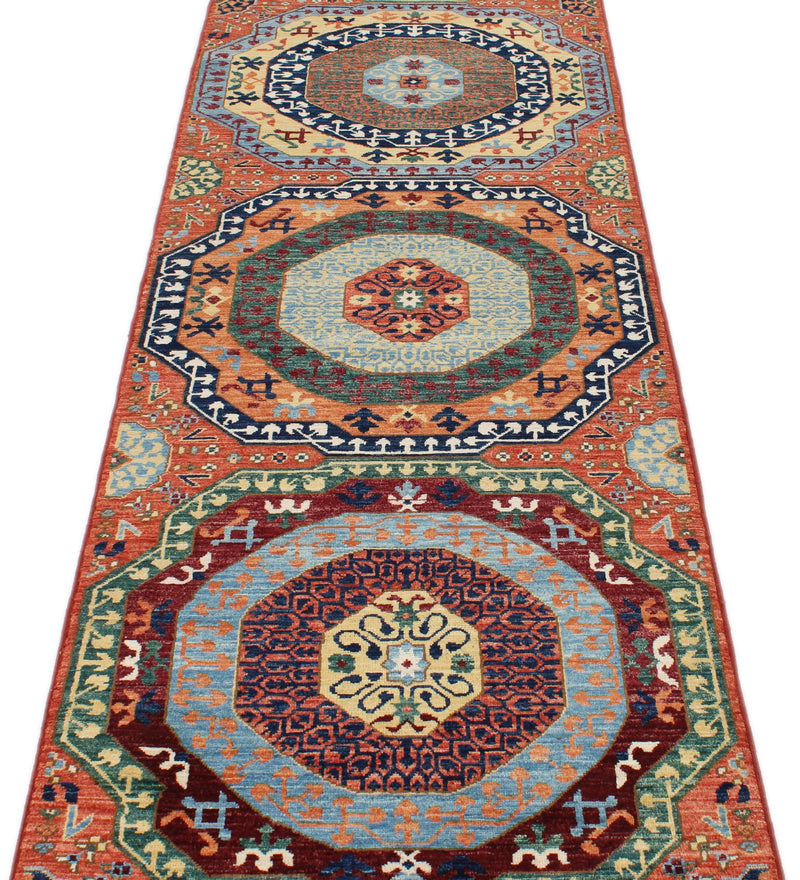3x12 Rust and Multicolor Traditional Runner