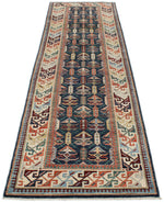 3x11 Navy and Beige Traditional Runner