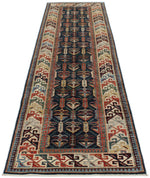3x11 Navy and Beige Traditional Runner