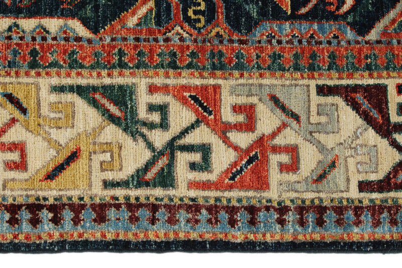 3x11 Navy and Beige Traditional Runner