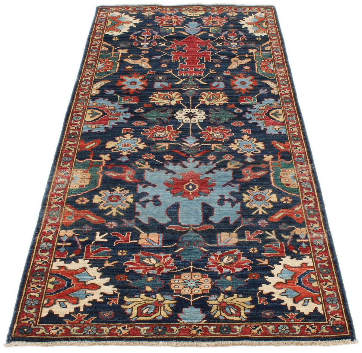 3x7 Navy and Multicolor Traditional Runner