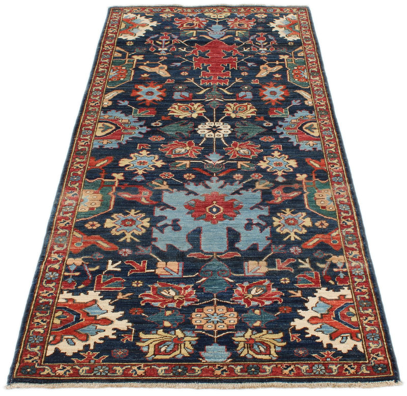 3x7 Navy and Multicolor Traditional Runner