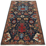 3x7 Navy and Multicolor Traditional Runner