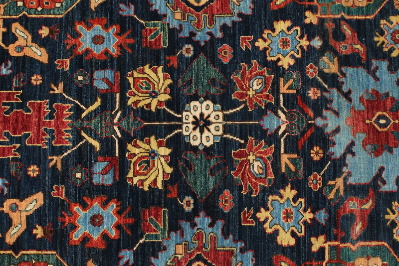 3x7 Navy and Multicolor Traditional Runner