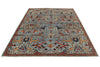 6x9 Blue and Red Traditional Rug
