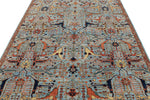 6x9 Blue and Red Traditional Rug