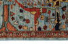 6x9 Blue and Red Traditional Rug