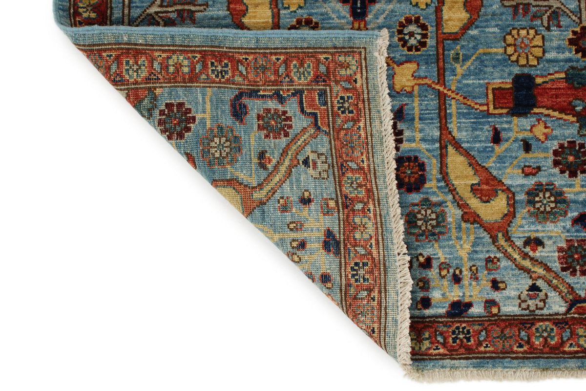 6x9 Blue and Red Traditional Rug