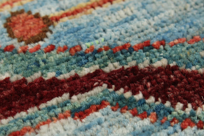 6x9 Blue and Red Traditional Rug
