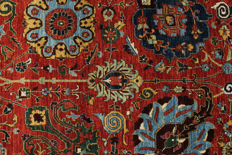 4x11 Red and Ivory Traditional Runner