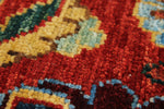 4x11 Red and Ivory Traditional Runner