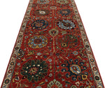 4x11 Red and Ivory Traditional Runner