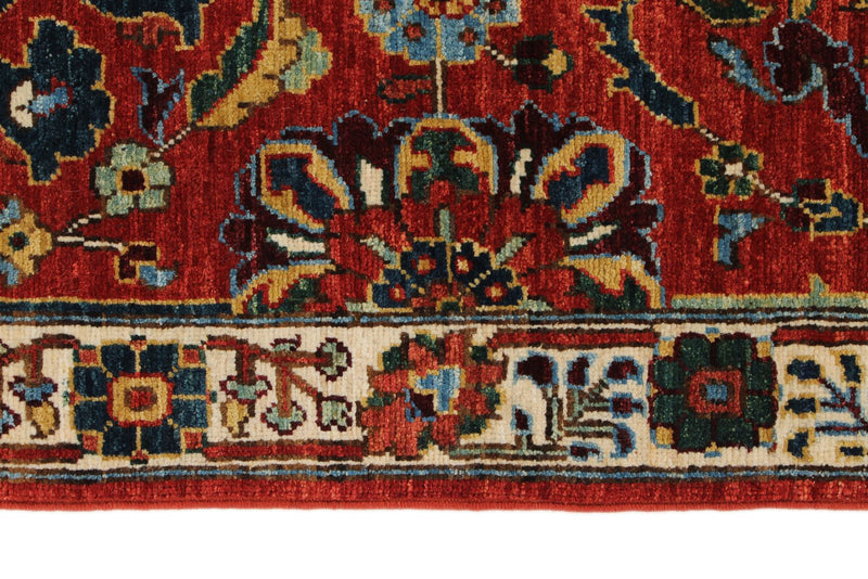 4x11 Red and Ivory Traditional Runner