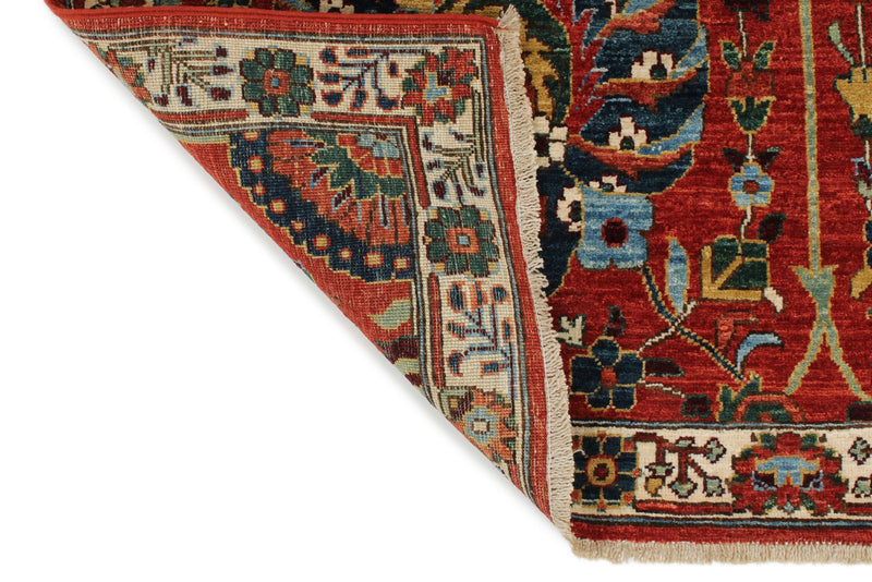 4x11 Red and Ivory Traditional Runner