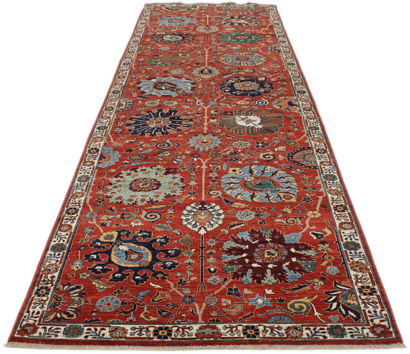 4x15 Red and Ivory Traditional Runner