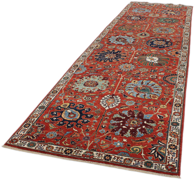 4x15 Red and Ivory Traditional Runner