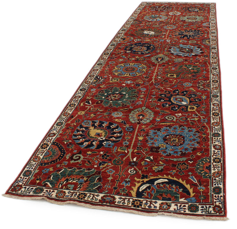 4x15 Red and Ivory Traditional Runner