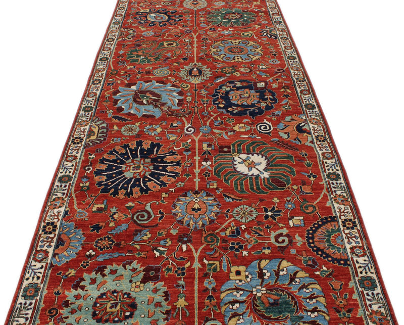 4x15 Red and Ivory Traditional Runner