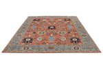 8x10 Rust and Blue Traditional Rug