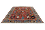 8x10 Rust and Blue Traditional Rug