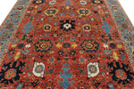 8x10 Rust and Blue Traditional Rug