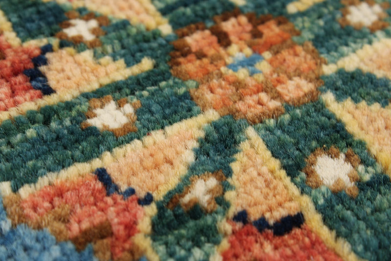 8x10 Rust and Blue Traditional Rug