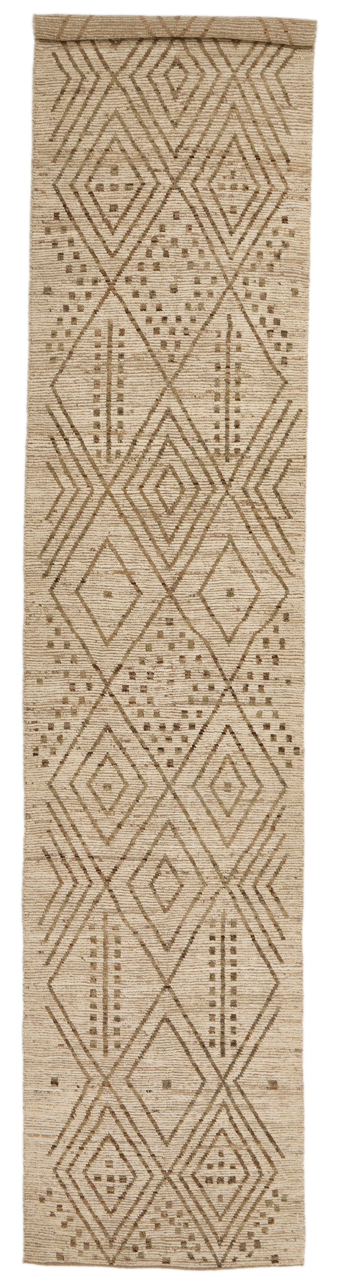 3x16 Beige and Brown Anatolian Tribal Runner