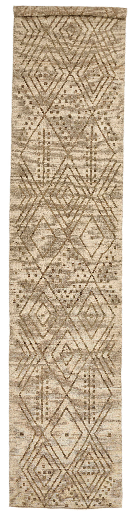 3x16 Beige and Brown Anatolian Tribal Runner