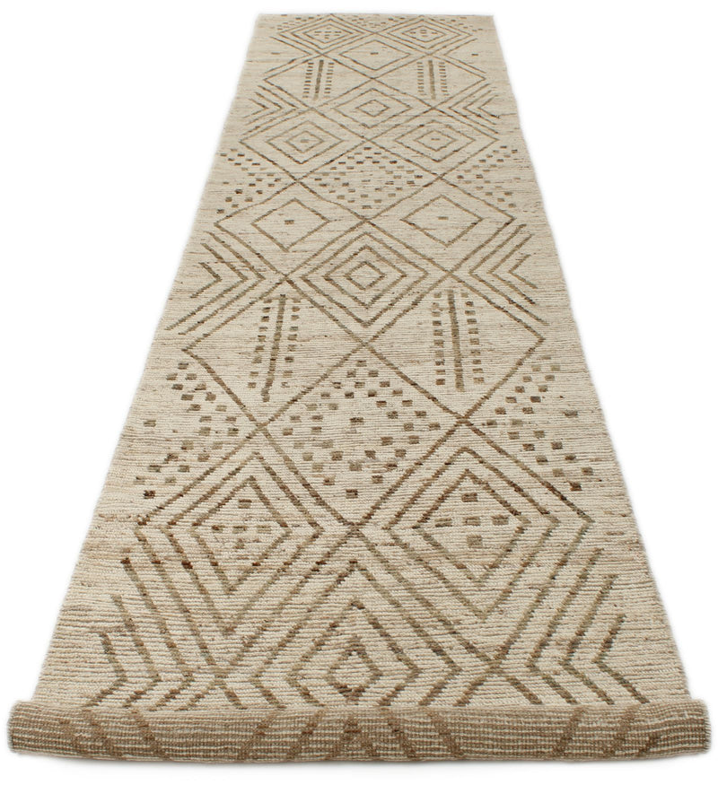 3x16 Beige and Brown Anatolian Tribal Runner