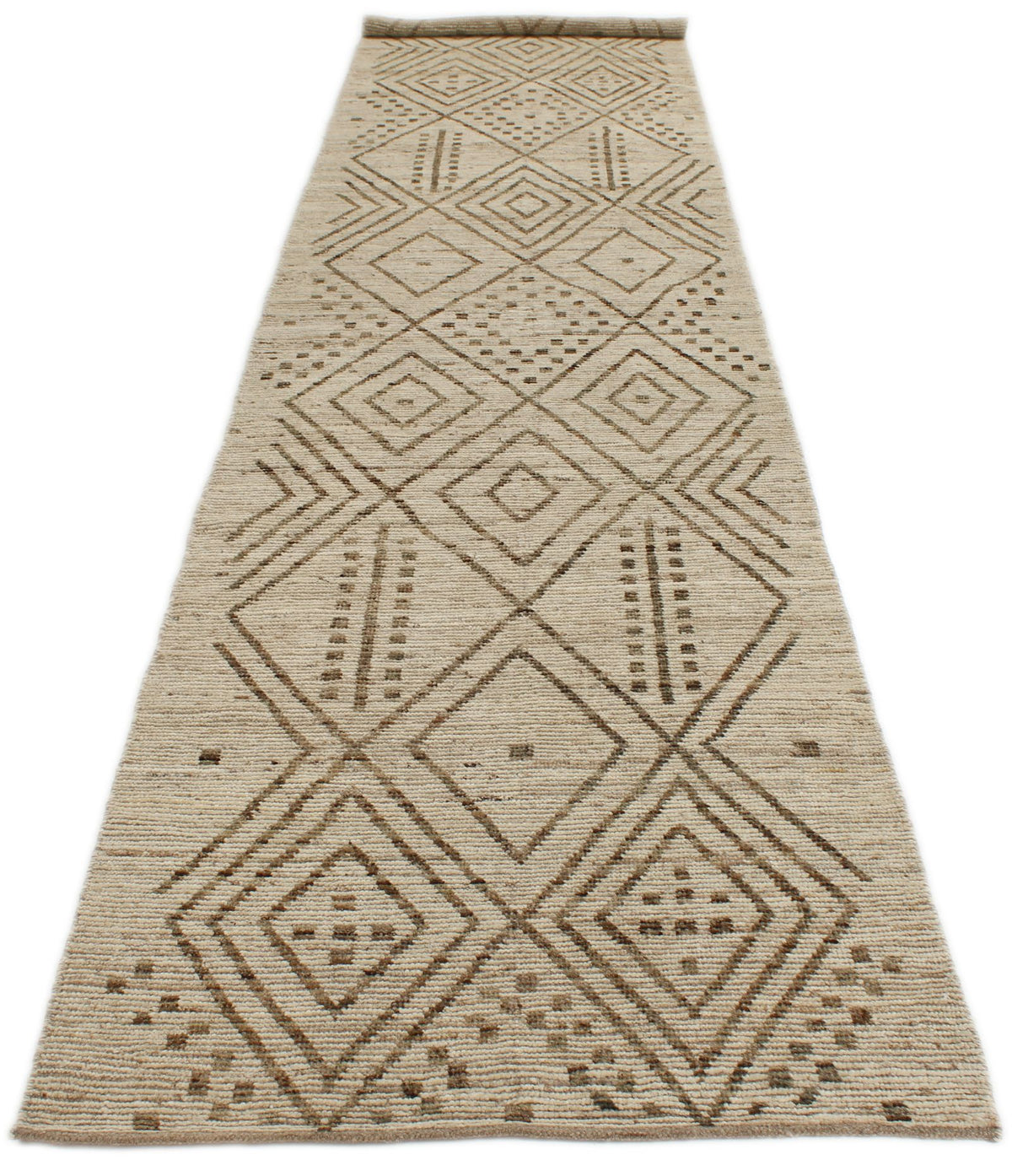 3x16 Beige and Brown Anatolian Tribal Runner