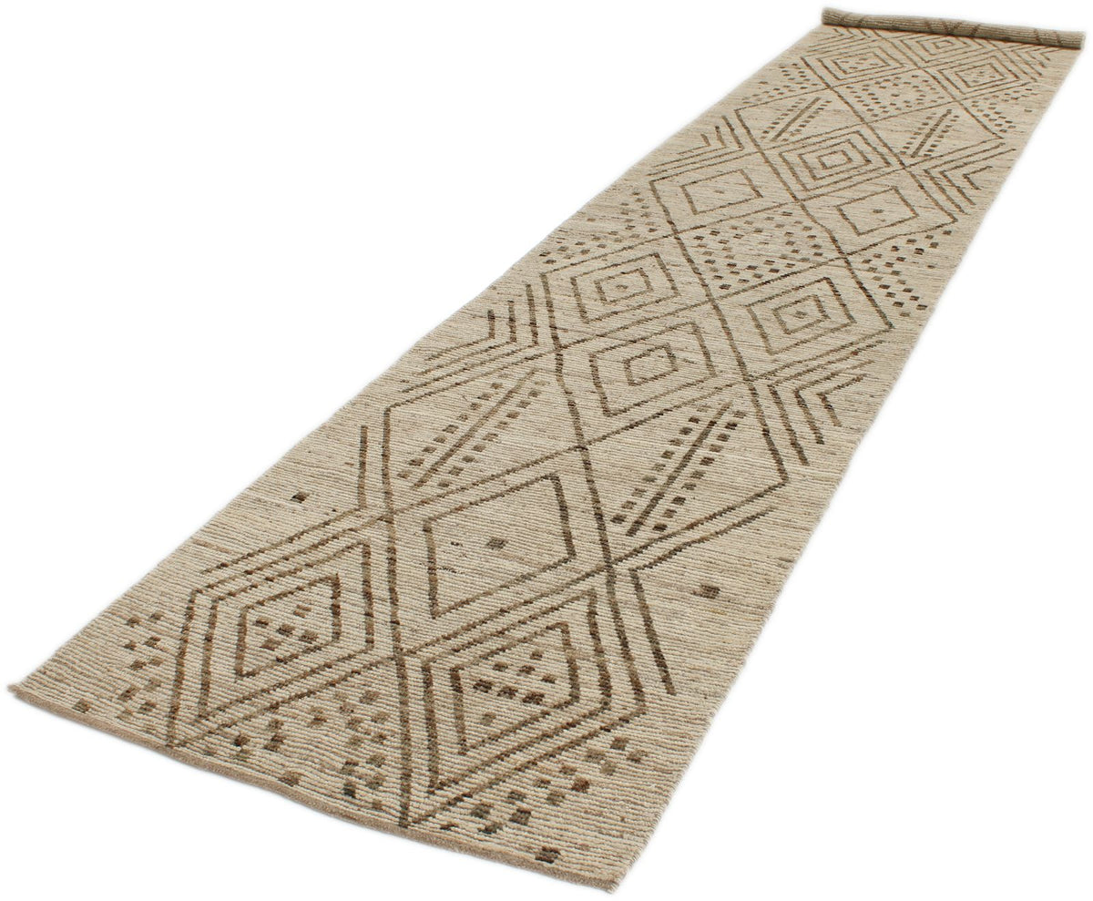 3x16 Beige and Brown Anatolian Tribal Runner