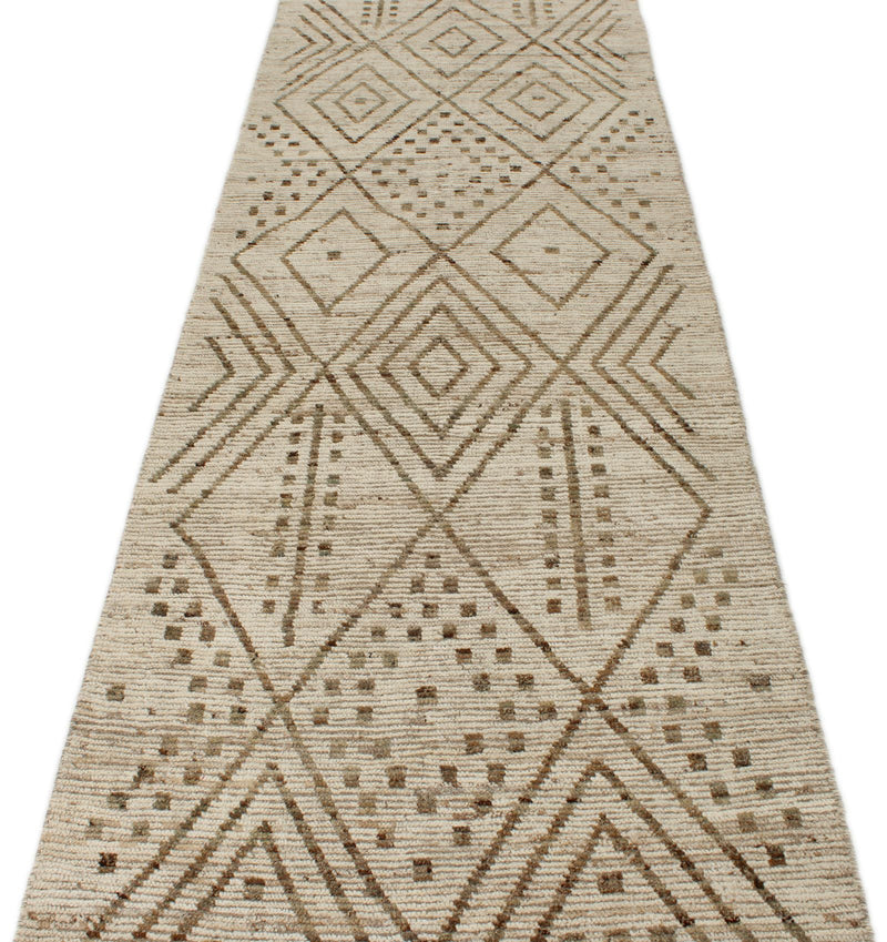 3x16 Beige and Brown Anatolian Tribal Runner