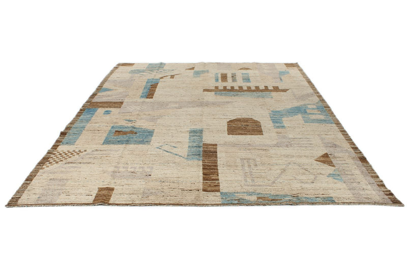 9x12 Beige and Multicolor Anatolian Tribal Rug