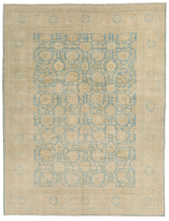 9x12 Light Blue and Beige Anatolian Traditional Rug