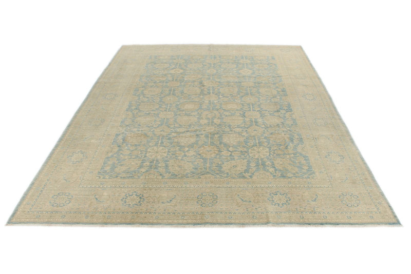 9x12 Light Blue and Beige Anatolian Traditional Rug