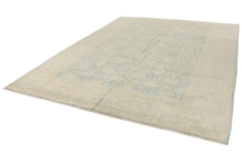 9x12 Light Blue and Beige Anatolian Traditional Rug