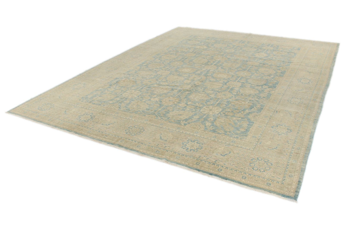 9x12 Light Blue and Beige Anatolian Traditional Rug